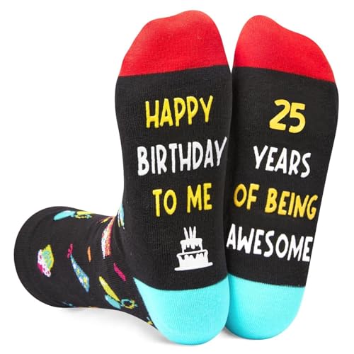 Zmart 25th Birthday Gifts Ideas for Men - Socks for 25 Year Olds, 25th Birthday Socks