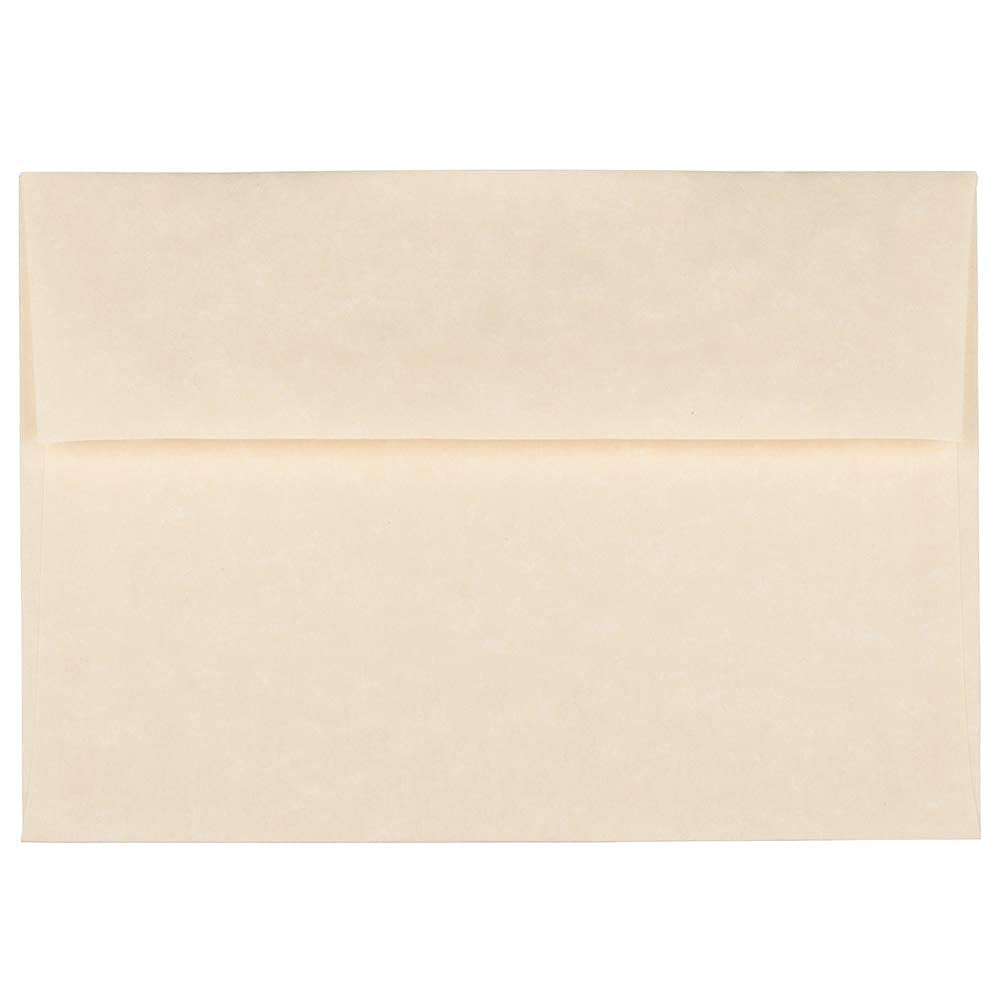 JAM PAPER A7 Parchment Invitation Envelopes - 5 1/4 x 7 1/4 - Natural Recycled - 50/Pack