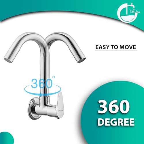 Image of CLINTON Kitchen Sink Cock with 360 Degree Swivel Spout | Sink Tap | Kitchen Faucet | Tap for Sink (Vignet)