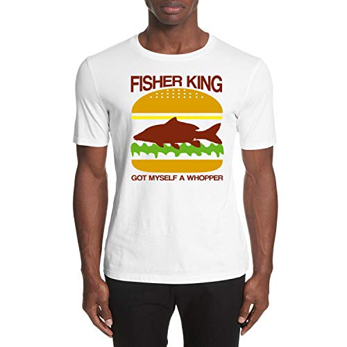 T-shirt pêcheur roi blanc S pour éviter la chaleur au bord de l'eau