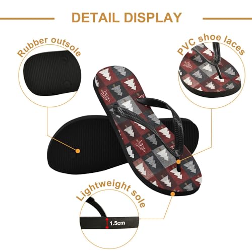 Flip Flop Sandals Winter Trees Print for Women Men Beach Outdoor XS3