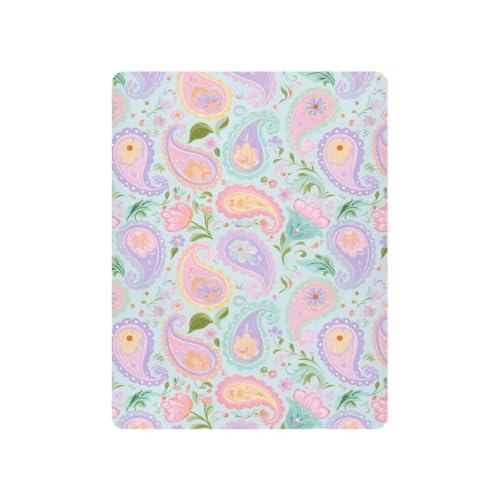 Image of Crib Sheet Breathable Soft Crib Mattress Sheet for Baby Toddler Boys Girls Fitted Pack n Play Crib Sheet Fit Standard Crib Mattress 39 x 27 Inch Green Purple Pinks Leaf Paisley