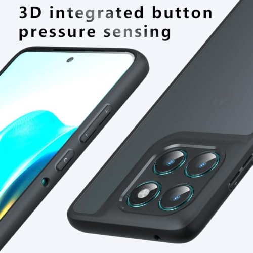 Image of Matte PC+TPU Phone Case for Motorola Moto Edge 60 Pro 5G, Black | Anti-Fingerprint, 2.4m Drop Protection, Shock Absorption, Skin-Feel Texture, Camera Protection