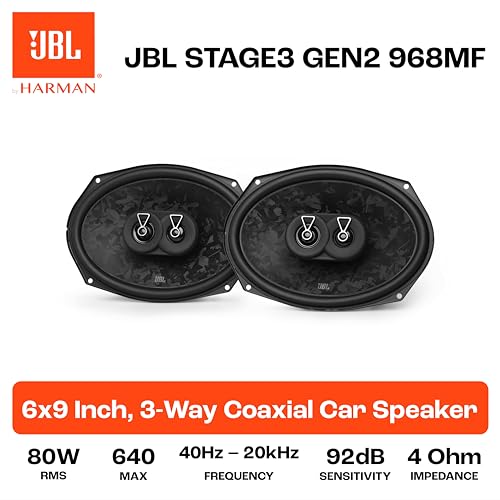 Image of JBL Stage3 968MF 6x9 in / 15x23 cm 3-Way Oval Coaxial Car Speakers