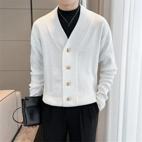 Men's Knitted Cardigan V Neck Loose Fit Korean Style Casual Sweater Aesthetic Y2k Fashion Outerwear2