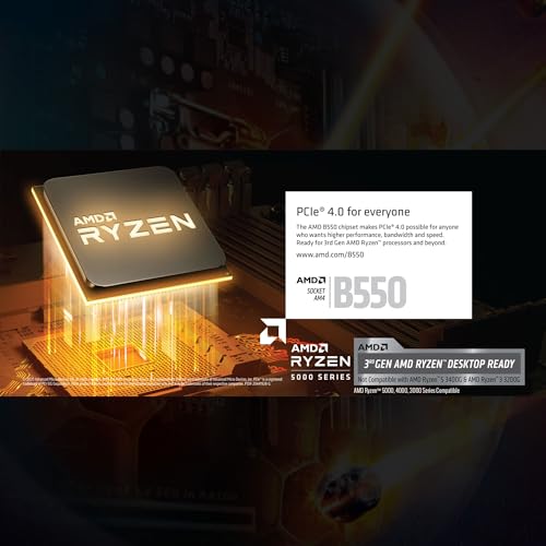 Image of GIGABYTE B550M DS3H AC Motherboard, Supports AMD AM4 Ryzen 5000 Processors, Micro-ATX, DDR4, Dual M.2, SATA 6Gb /s, Intel 802.11a /b /g /n /ac, Realtek GbE LAN, PCIe 4.0