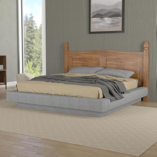 Cabeceira Casal Queen em Madeira Carvalho Rústico 190x115 cm Marin Brasil