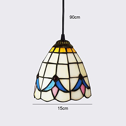 Lustre et lampe suspendue à LED en vitrail d'exception pour salon
