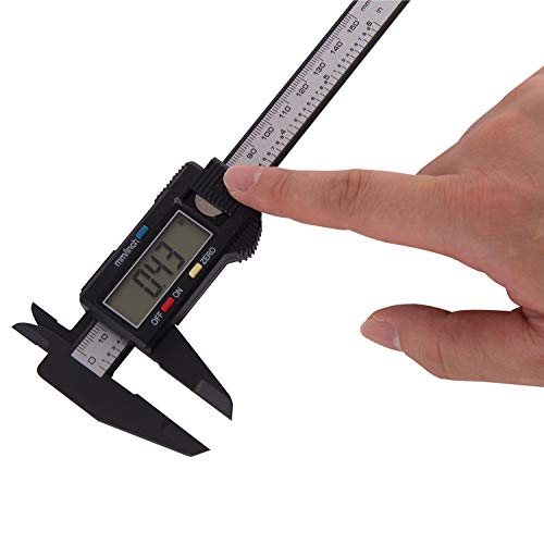 Zoostliss 150mm LCD Digital Electronic Carbon Fiber Vernier Calipers Gauge Micrometer with Large LCD Screen Display Inch/Metric - Thumbnail 4