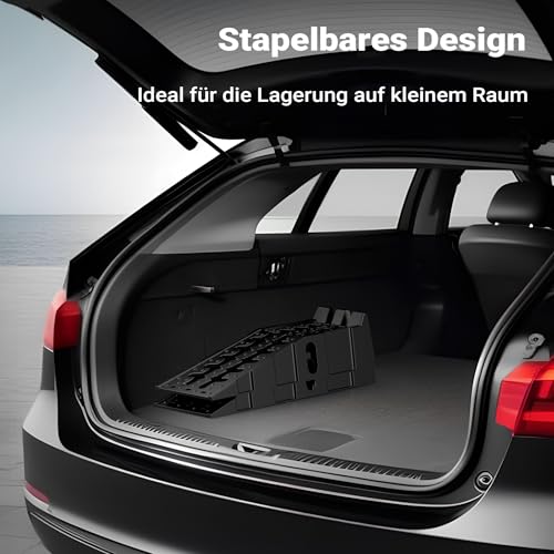 XPOtool Auffahrrampen bis 5t aus Kunststoff 2 Stück Stabile Autorampen für schwerere Fahrzeuge Pkw Auto Kfz Rampe