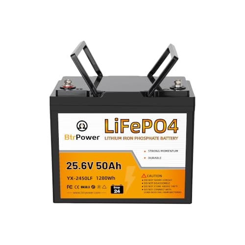 Image of 24V 50Ah LiFePO4 Lithium Group24 Battery, Built-in 50A Smart BMS, | Low-Temp Cutoff Protection,1280Wh for Trolling Motor, Marine, Camping and Home Storage