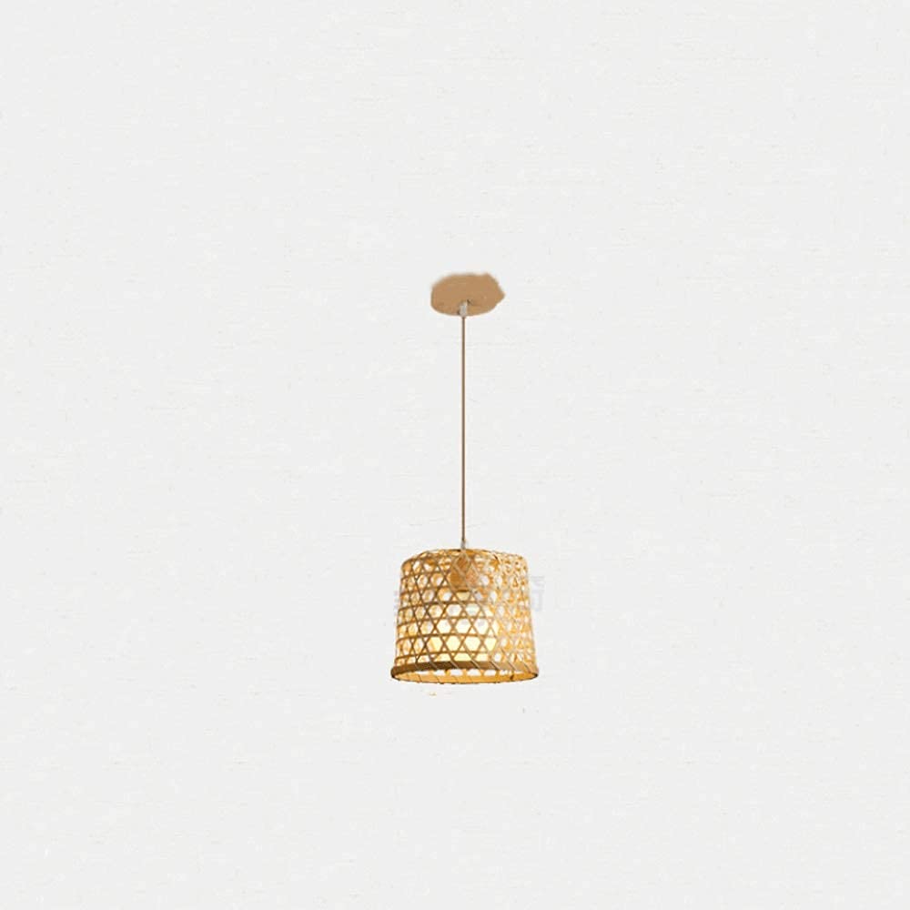 Lámpara artesanal de bambú y ratán natural con elegante estilo colgante tejido