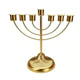Luocute Candelabro de 7 Brazos, Candelabro de Metal Dorado para Decoración de Centro de Mesa de Boda, Candelabros con Diseño Simétrico de Múltiples Brazos y Bordes Pulidos (7 Oro)