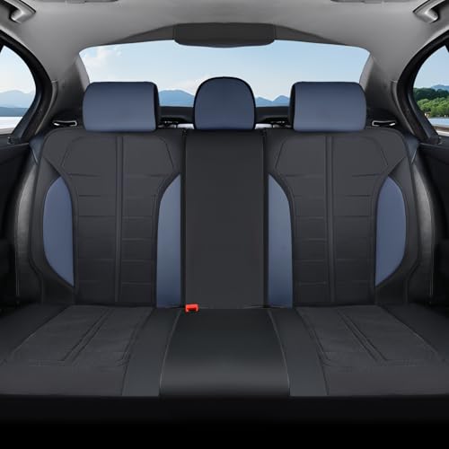 Image of Coverado Seat Cover, Car Seat Cover Rear Seats, 3D Air Mesh Breathable Seat Protectors Sports Carbon Fiber Design Airbag Compatible Comfort Universal for Most Cars, Van,Trucks, SUV, Black&Blue