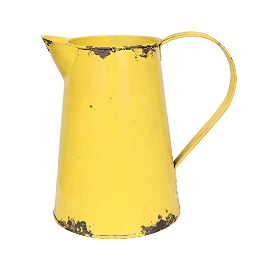 Apsoonsell Yellow Metal Flower Vase Vintage Jug Pitcher Shabby Chic Decor Rustic Farmhouse Kitchen Decor For Home #TOP1
