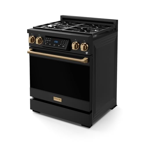 Image of Gordon Ramsay by THOR Kitchen 30 Inch Professional Gas Range with Tilt Panel Touch Control in Black /Bronze
