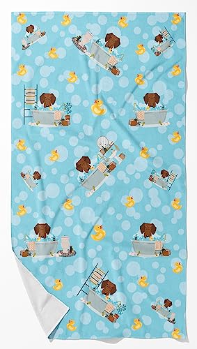 Caroline's Treasures WDK5827BTLG Red Brown Dachshund in Bathtub Bath Towel Large