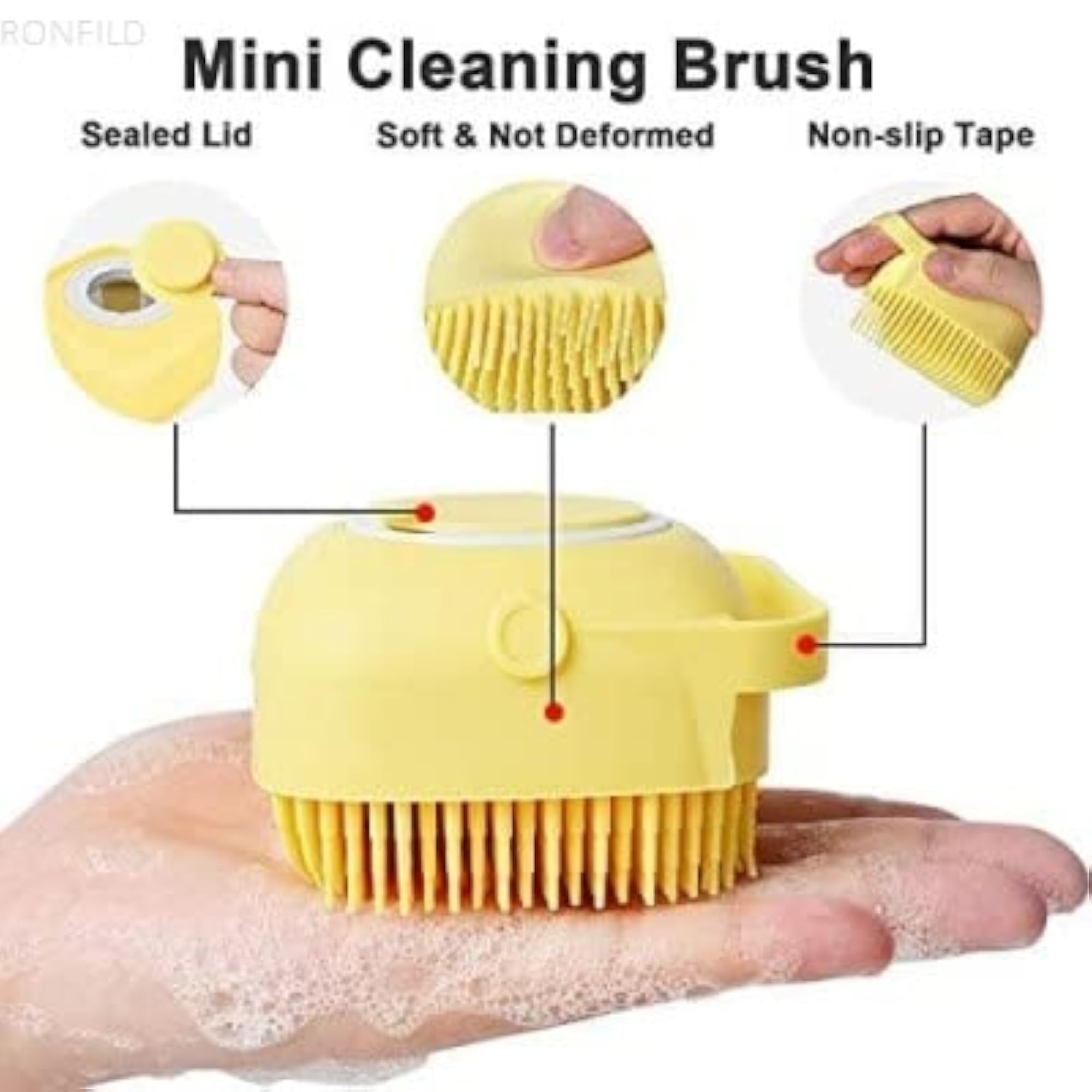 Body Bath Brush, Silicone Soft Cleaning Bath Body Brush