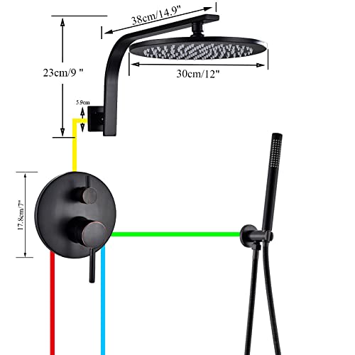 Robinet de douche à jet ajustable et douchette manuelle ergonomique - 5