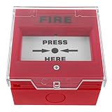 HONITANO Glas Feueralarmknopf mit Schutzabdeckung Elektrischer Notausgangsknopf für Zutrittskontrollsysteme Hochsensibler Alarmknopf für Büro Schule und Sicherheitssysteme