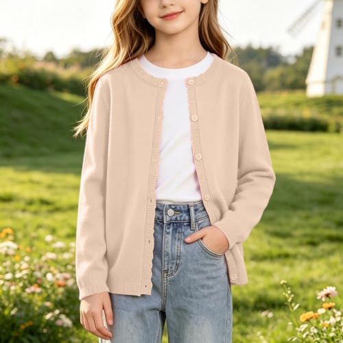 Girls Cardigan Sweater Ruffle Trim Button Knit Girls Cardigan Sweater - image 7