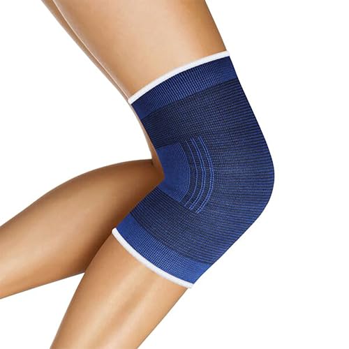 ECO KNIEBANDAGE elastisch Blau Gr. M Sportbandage Kniebandagen Knie Bandage Bandagen Knieschoner Kniestütze Knieverband (Größe M - 04)