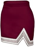 Chassé Girls' Blaze Skirt Maroon/White/Metallic Silver Youth Small