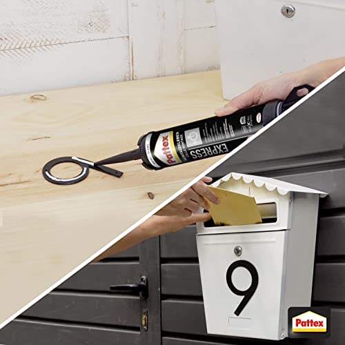 Foto von Pattex Montage Express, starker Montagekleber für schnelle Verklebungen, Universalkleber für alle Materialien*, Baukleber mit starker Anfangshaftung, 1x440g Kartusche