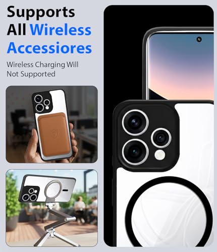 Image of KAPAVER Essential Magnetic Back Cover Case Compatible with Oppo Reno 15 (PC+TPU) (Oppo Reno 15 - Magnetic Black)
