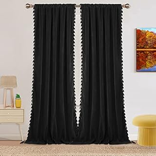 CAROMIO Blackout Velvet Curtains for Living Room Long Light Blocking Velvet Curtain Panels Privacy Grommet Window Drapes for Bedroom Sliding Glass Door, Black, 42 x 96 Inch, 2 Panels