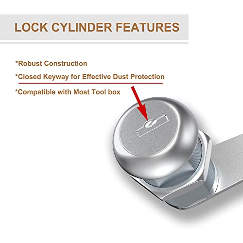 6 Pcs Tool Box Lock Mailbox Lock, 5/8" Cam Lock Keyed Alike, Replacement File Cabinet Lock With Keys Secure File Drawer Rv Truck Toolbox #TOP3