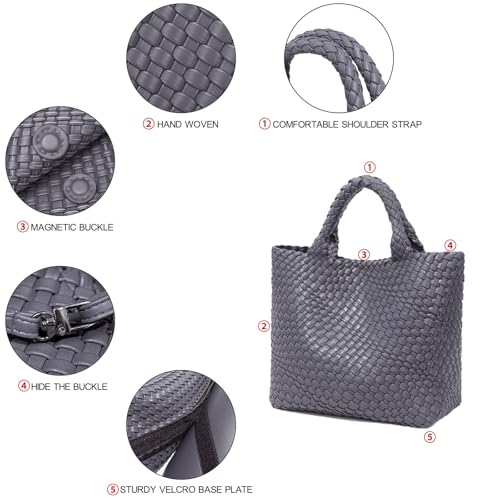 Image of JINMANXUE Fashion Woven Bag Shopper Bag Travel Handbags and Purses Women Tote Bag Large Capacity Shoulder Bags