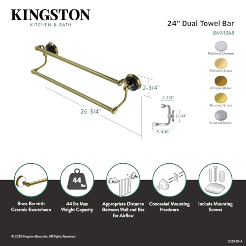 Porte-serviette double mural nickel brossé support drap de bain pour rénovation maison