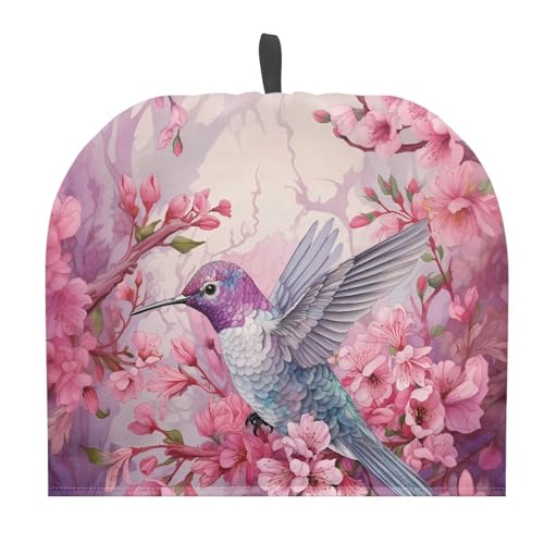 Rweroyiu Hummingbird Floral Teapot Cozy Cover Insulated Polyester Fabric Tea Ketle Covers Cosy Lightweight Tea Pot Warmer Stylish Elegant Kitchen Home Decor Gifts for Women