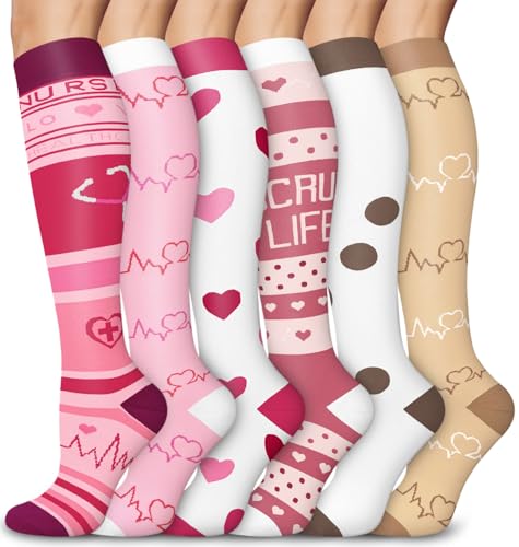 Image of Aoliks Medical Compression Socks for Women & Men, Support Knee High Socks for Running,Nurses,Travel