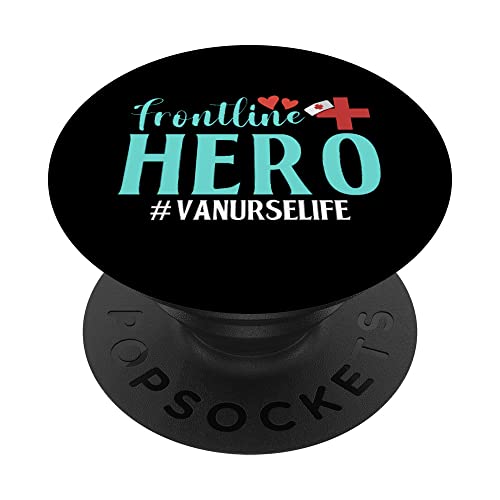 Frontline Hero Va Enfermera Trabajador de vida Primera línea esencial PopSockets PopGrip Intercambiable