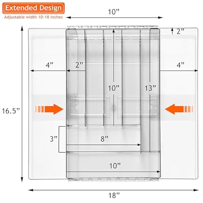 Sorbus Silverware Organizer ¨C Expandable Kitchen Drawer Organizer, Adjustable Utensil Organizer, Cutlery Tray for Forks, Knives, Spoons ¨C Multipurpose Flatware and Kitchen Storage Solution
