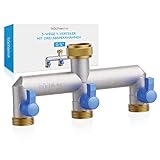 absperrventil 3/4 zoll messing schrägsitzventil mit entleerung VOLLE FLEXIBILITÄT – Anhand der blauen Verstellhebel ist die Wassermenge für beide Seiten individuell regulierbar und so komplett flexibel - für die Montage ist der Wasseranschluss Verteiler um 360° rotierbar und so voll anpassungsfähig!