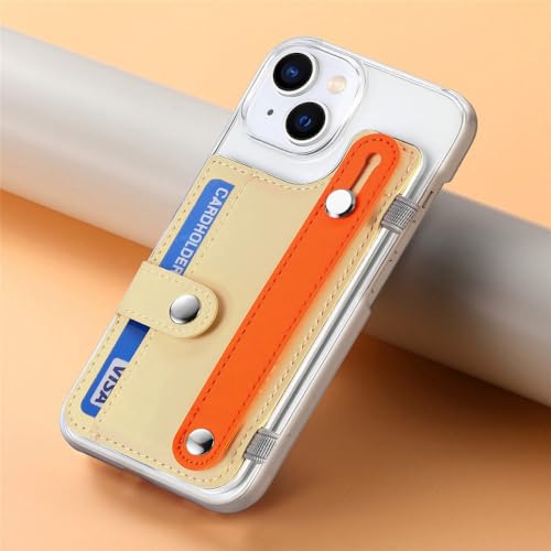 Coque iPhone 13 Pro cordon kaki pour garder les mains libres en voyage