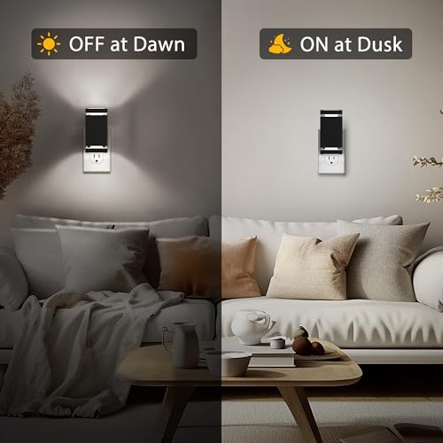 Image of Briignite Night Lights Plug into Wall, 2Pack Dimmable Daylight, Nightlight Plug in, Led Night Light 1W with Dusk to Dawn Sensor for Bedroom, Bathroom, Stair, Kitchen