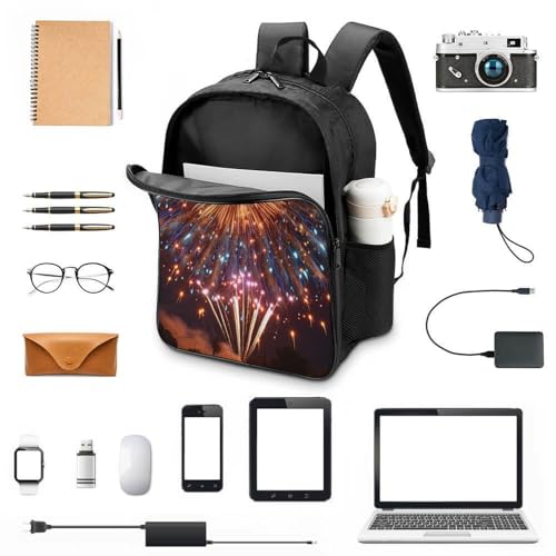 Mochila escolar Fireworks infantil impermeable con correas ajustables para libros 4