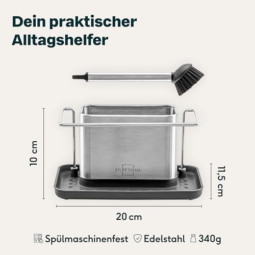 Spülbecken Organizer Silberthal aus Edelstahl für Ordnung in der Küche