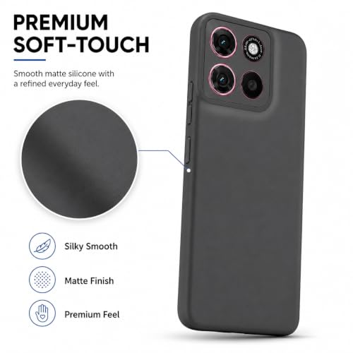 Image of FIRST MART Matte Silicone Back Cover for Motorola G Max - Black