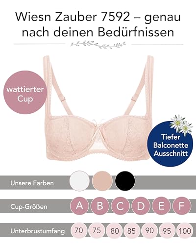 SUSA Dirndl Balconette BH 7592 mit Bügel & zierlicher Schleife - Größe A-F - Dirndl-BH mit wattierten Cups & verstellbaren Trägern… – Ansicht 2
