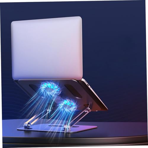 Base ajustable para laptop con doble ventilador y aluminio miniatura 3