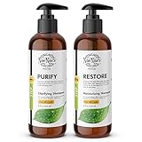 Nae Nae's The Naturals Cleansing Bundle: Purify Clarifying Shampoo and Restore Moisturizing Shampoo