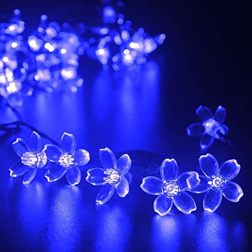 Image of Quace DC String Lights 16 LED Blue Blossom Flower Light