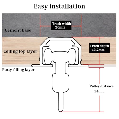 Recessed Curtain Track Set for Bay Windows & Bedrooms Invisible Ceiling Mount Rail Adjustable 0.76M for RV & Room Dividers Sleek & Modern Design - Image 7