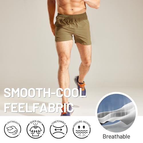 Image of MIER Men's Workout Running Shorts Lightweight Active 5 Inches Shorts with Pockets, Quick Dry, Breathable