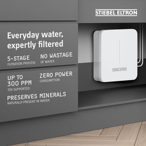 Image of STIEBEL ELTRON Cloud Water Filter | 5-Stage UltraFiltration | Ideal For Municipal Water Upto 300 PPM | UF + Balanced Minerals | Non Electric Tankless Purifier For Home & Office | 5 Free Cartridges